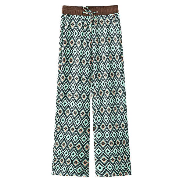 Дамски панталон с висока талия и щампа