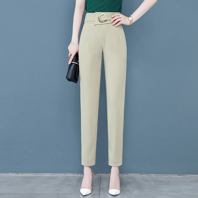 Дамски панталони с висока талия в два цвята 