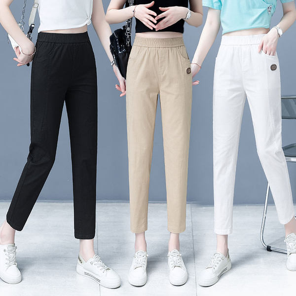 Naiste vabaajapüksid taskuga kolmes värvitoonis