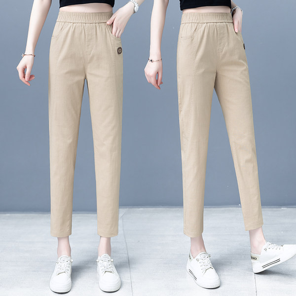 Naiste vabaajapüksid taskuga kolmes värvitoonis