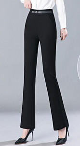 Κομψό γυναικείο παντελόνι με ψηλή μέση και διακοσμητική ζώνη σε δύο χρώματα