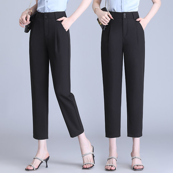 Naiste õhukesed kõrge vöökohaga püksid