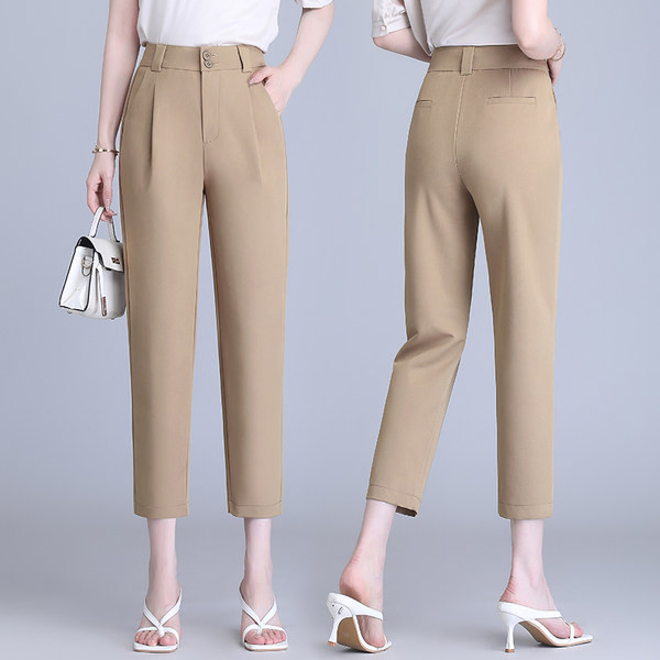 Naiste õhukesed kõrge vöökohaga püksid