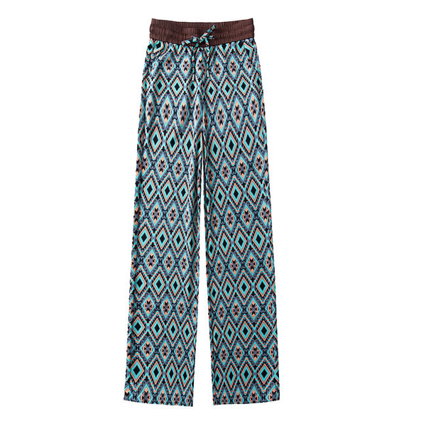 Ženske ležerne hlače s ukrasnim printom s džepom