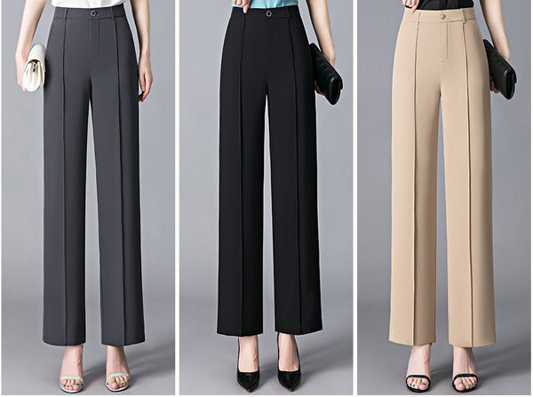Väga stiilsed naiste elegantsed kõrge vöökohaga püksid