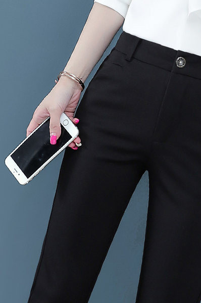 Ženske hlače visokog struka čistog ravnog kroja