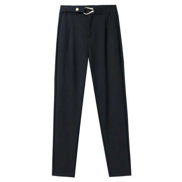 Tavaszi őszi női nadrág zsebbel és díszövvel