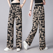 Női széles szárú nadrág gumírozott derékkal és zsebbel