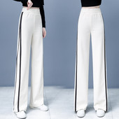 Γυναικείο casual φαρδύ παντελόνι με λάστιχο στη μέση και στρίφωμα