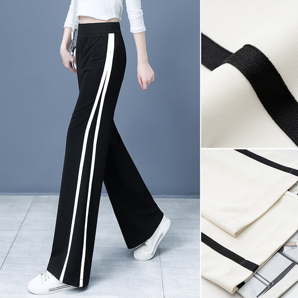 Γυναικείο casual φαρδύ παντελόνι με λάστιχο στη μέση και στρίφωμα