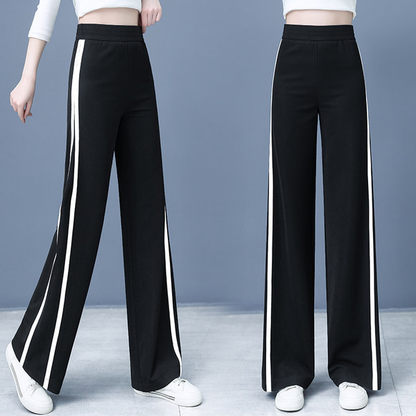 Γυναικείο casual φαρδύ παντελόνι με λάστιχο στη μέση και στρίφωμα