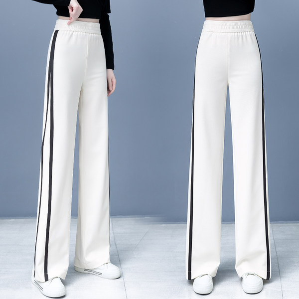 Γυναικείο casual φαρδύ παντελόνι με λάστιχο στη μέση και στρίφωμα