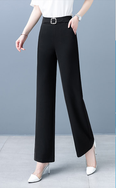 Naiste kõrge pihaga püksid kahes värvitoonis dekoratiivse vööga