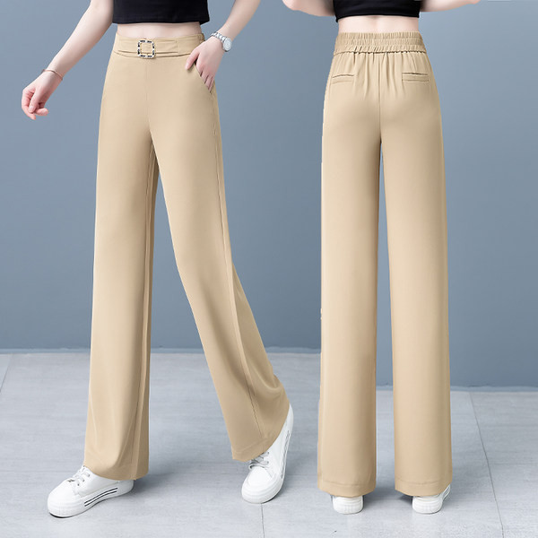 Naiste kõrge pihaga püksid kahes värvitoonis dekoratiivse vööga