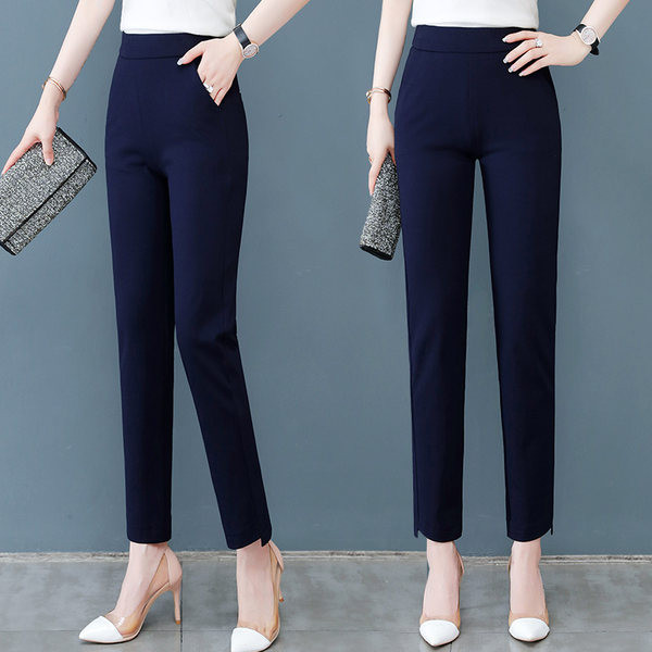 Прав ежедневен панталон с висока талия