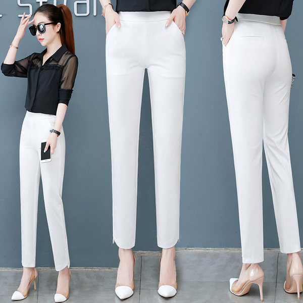 Прав ежедневен панталон с висока талия