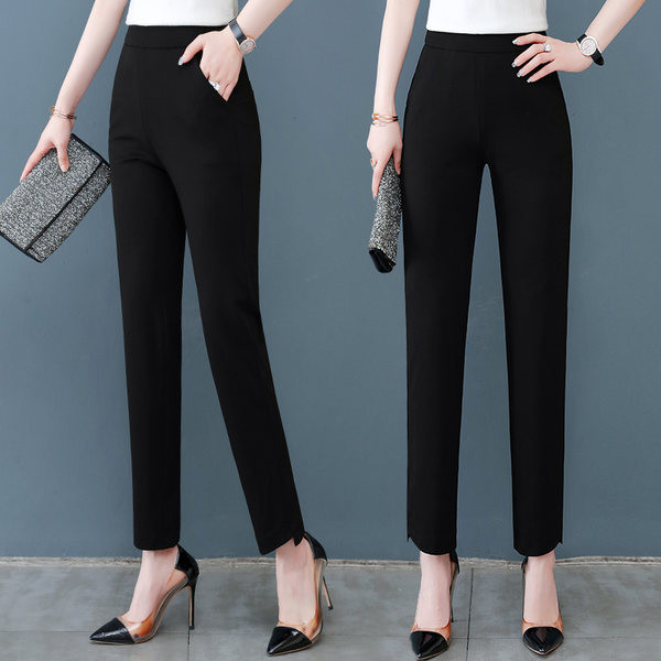 Прав ежедневен панталон с висока талия