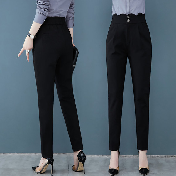 Дамски панталони - прав изчистен модел в черно