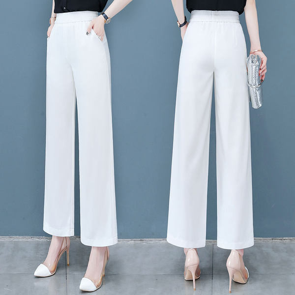 Kahes värvitoonis laiade sääredega naiste püksid