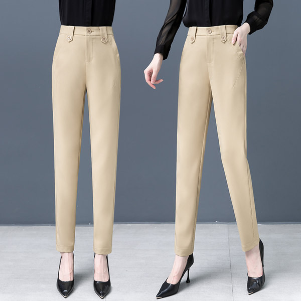 Naiste vabaaja kõrge vöökohaga püksid erinevates värvides