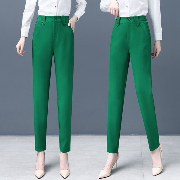 Naiste vabaaja kõrge vöökohaga püksid erinevates värvides