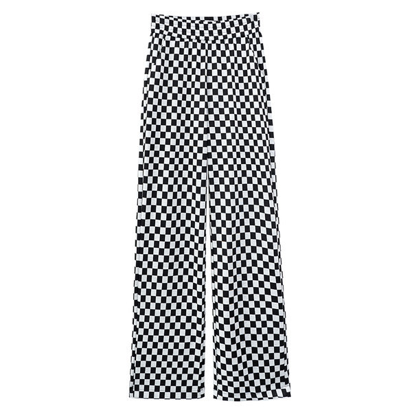 Дамски карирани панталони с висока талия