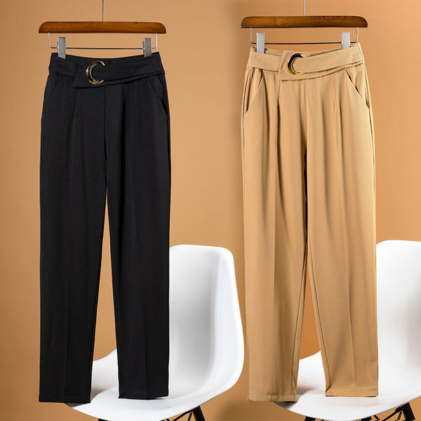 Ležerne ženske hlače sa remenom u tri boje