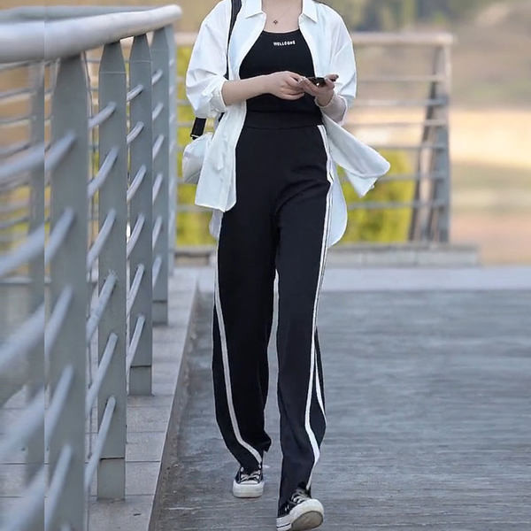 Ежедневен дамски панталон с кант 