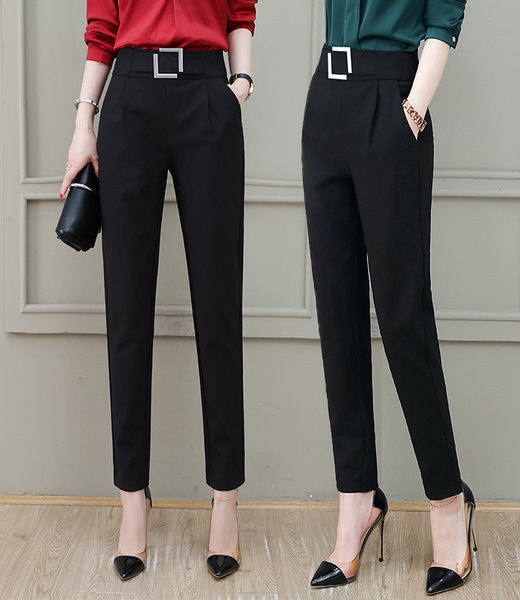 Naiste elegantsed püksid on dekoratiivne vöö