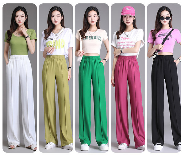 Alkalmi női nadrág zsebbel, különböző színekben