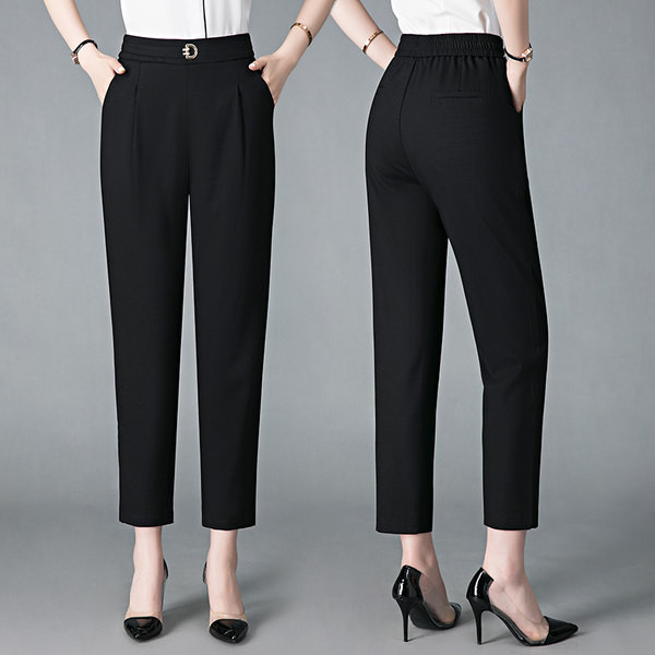 Ženske hlače - s visokim strukom, slobodnog uzorka