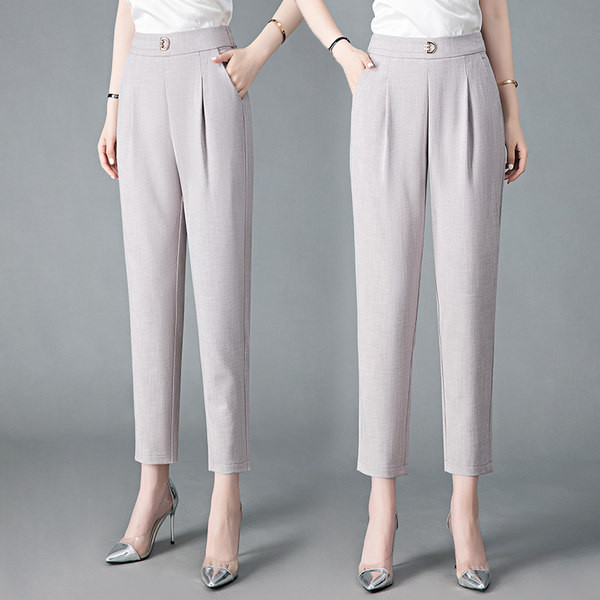 Ženske hlače - s visokim strukom, slobodnog uzorka