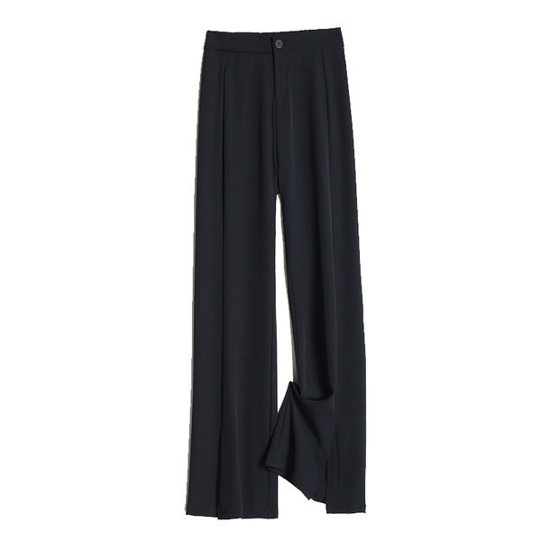 Naiste elegantsed must-valged püksid