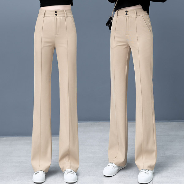 Naiste kõrge vöökohaga vabaajapüksid taskuga