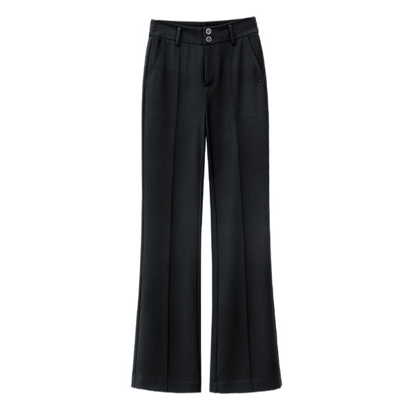 Naiste kõrge vöökohaga vabaajapüksid taskuga