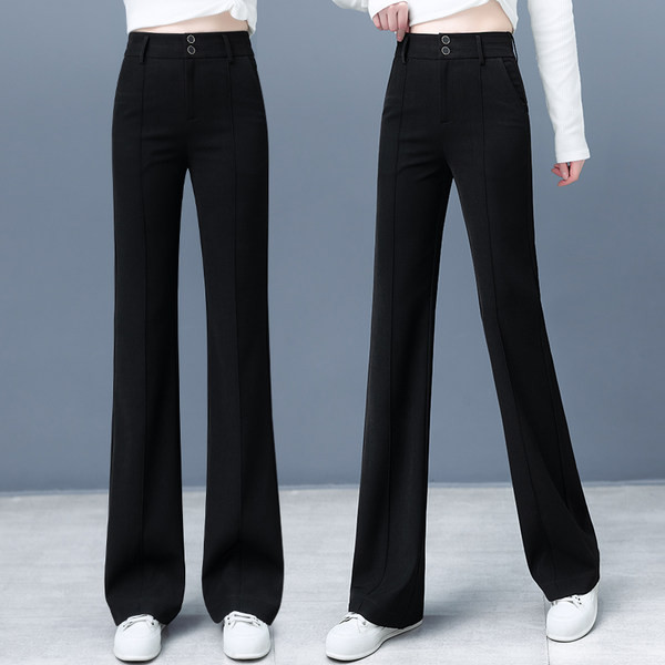 Naiste kõrge vöökohaga vabaajapüksid taskuga