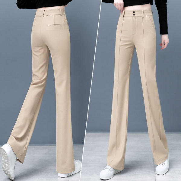 Naiste kõrge vöökohaga vabaajapüksid taskuga