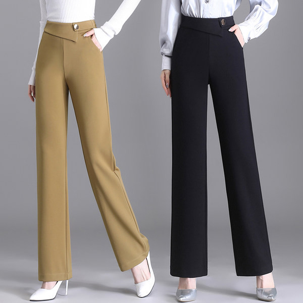 Naiste elegantsed musta ja beeži värvi püksid