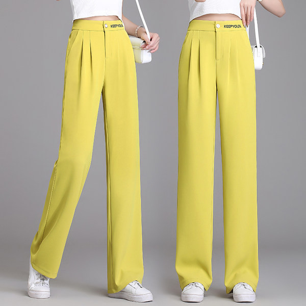 Taskuga sirge mustriga siidist püksid