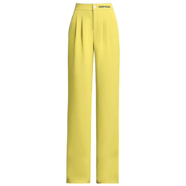 Taskuga sirge mustriga siidist püksid