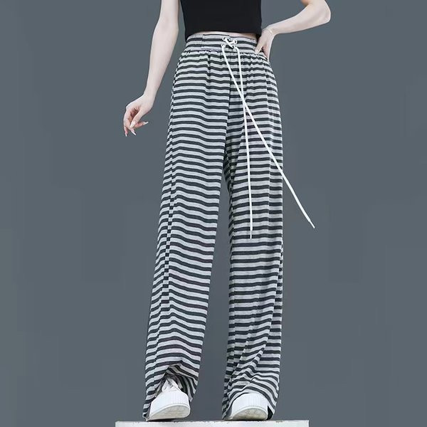 Új, széles szárú, húzózsinóros női hétköznapi nadrág