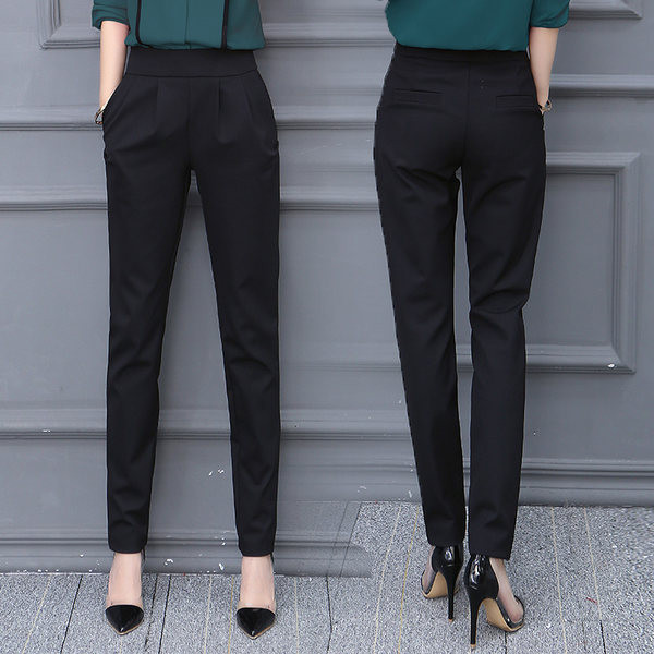 Ženske hlače visokog struka - uske ležerne