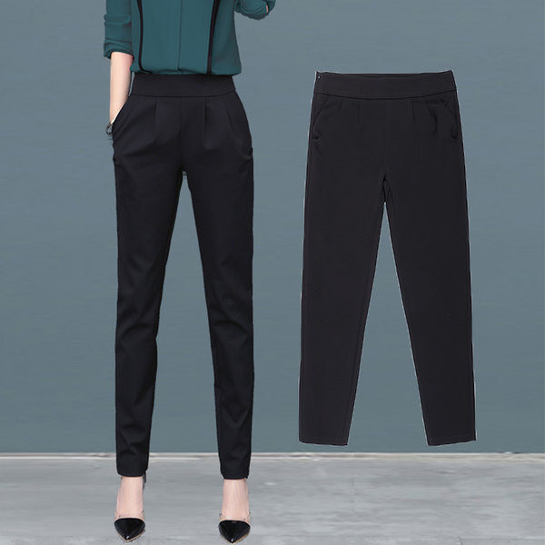 Ženske hlače visokog struka - uske ležerne