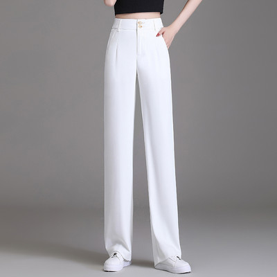 Női nadrág zsebbel és gombbal