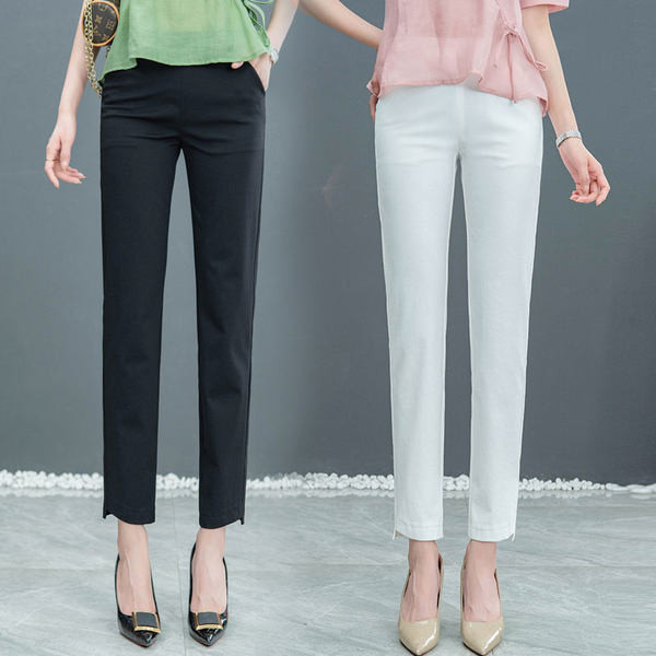 Naiste püksid - kõrge vöökohaga kahes värvitoonis