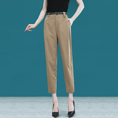 Női alkalmi nadrág övvel és zsebbel három színben