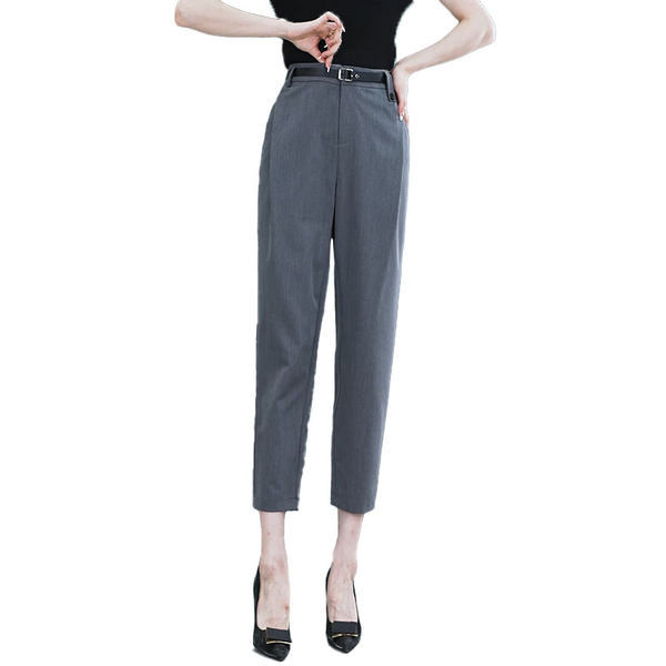 Női alkalmi nadrág övvel és zsebbel három színben