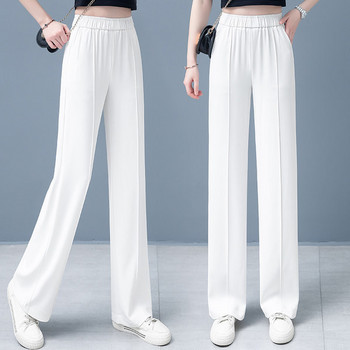 Широк модел дамски спортен панталон с висока талия и джоб