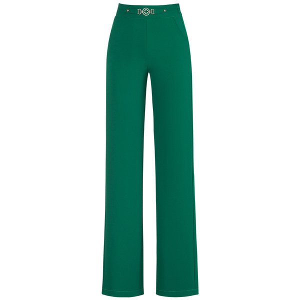 Elegáns nadrág dekoratív övvel és zsebbel