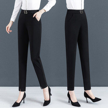 Нови дамски панталони с висока талия - изчистен модел в черно